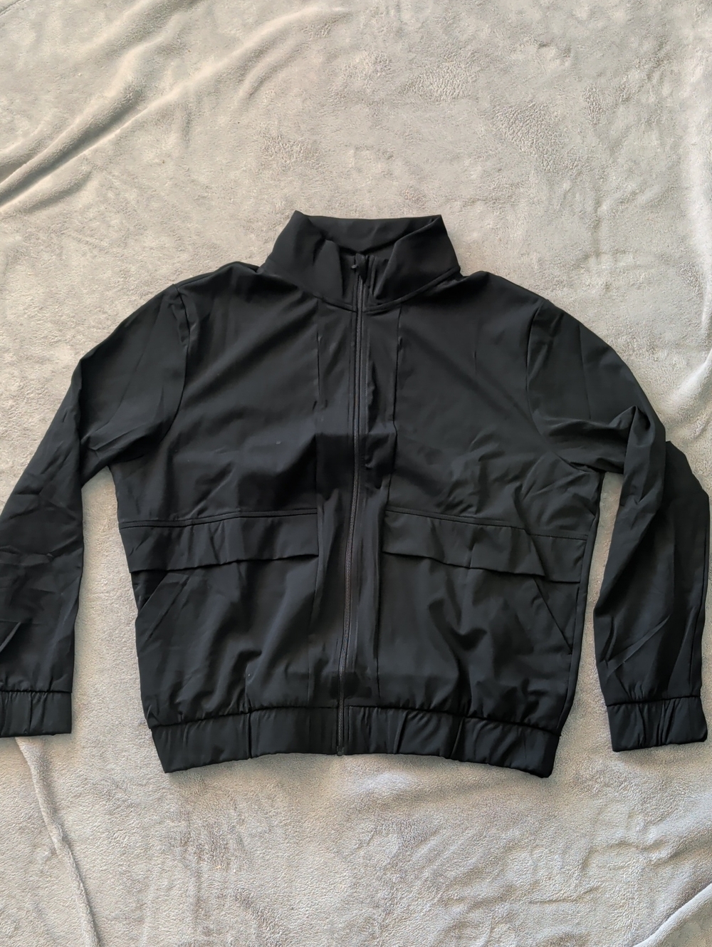 Women's Black Full-Zip Travel Jacket - Casual Lightweight